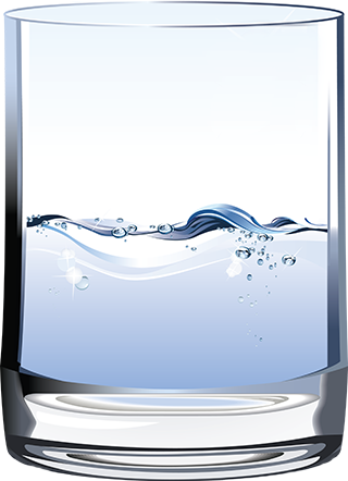 Glass of purified water